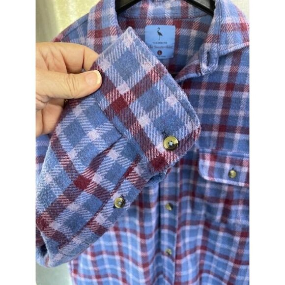 Tailorbyrd Plaid Button-Up Shirt "The Sweatertshirt" Blue/Red Check Men's‎ Large - Picture 9 of 15
